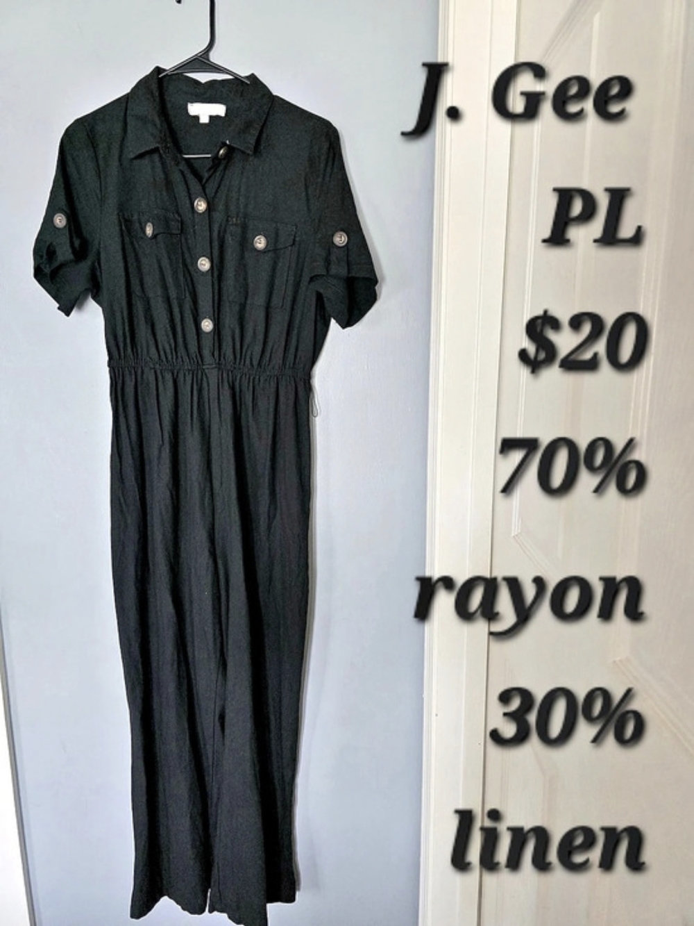 J. Gee Jumpsuit in Black Like New